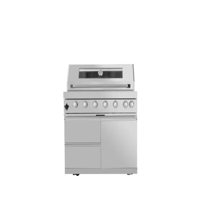 SS304 L-Shape Kitchen Cabinets with 6 Burner Grill Egg Oven and Frid Sink for Outdoor BBQ Grills