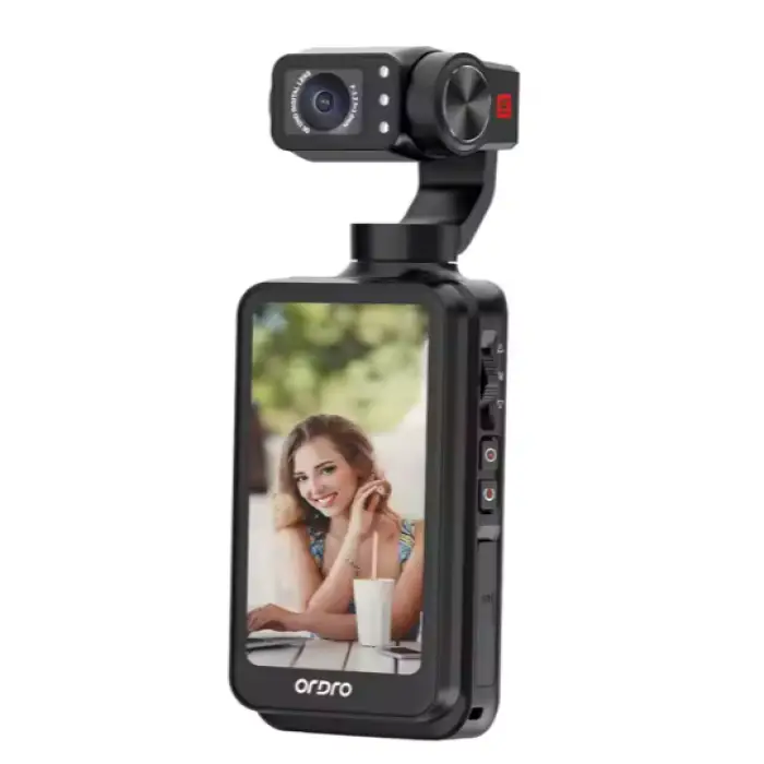 New Best Selling High Quality Action Camera 3 Axis Anti-Shake PTZ Rotary Screen Camera 4k HD DV Travel Pocket Camera Wide Angle