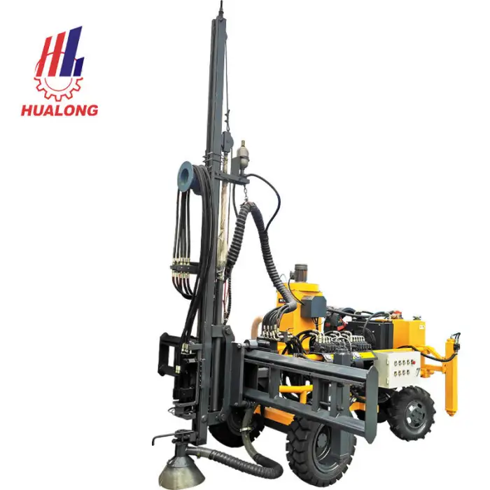 HUALONG Machinery Mobile Intergrated Down the Hole Stone Borehole Drill Equipment Electric Hydraulic Mine Drilling Rig Machine