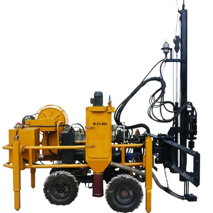 HUALONG Machinery Mobile Intergrated Down the Hole Stone Borehole Drill Equipment Electric Hydraulic Mine Drilling Rig Machine