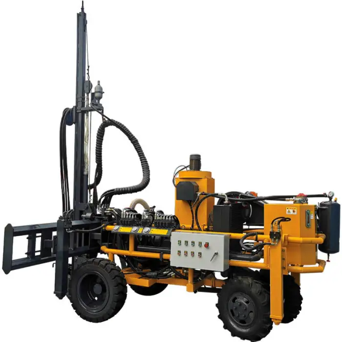 HUALONG Machinery Mobile Intergrated Down the Hole Stone Borehole Drill Equipment Electric Hydraulic Mine Drilling Rig Machine