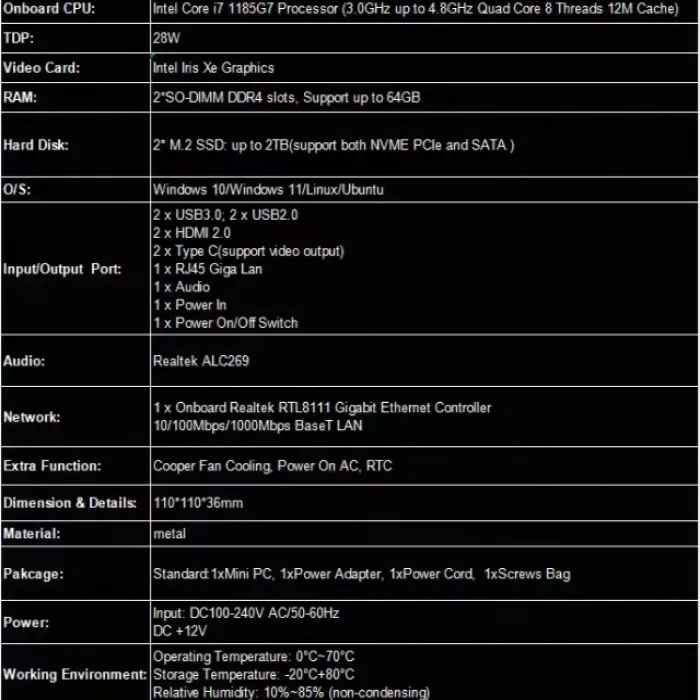 AMD Ryzen9 7940HS Gaming Mini Pc up to 65W Office Gamer 32G 1TB DDR5 Dp Display Desktop Windows11 PC Gaming Computer