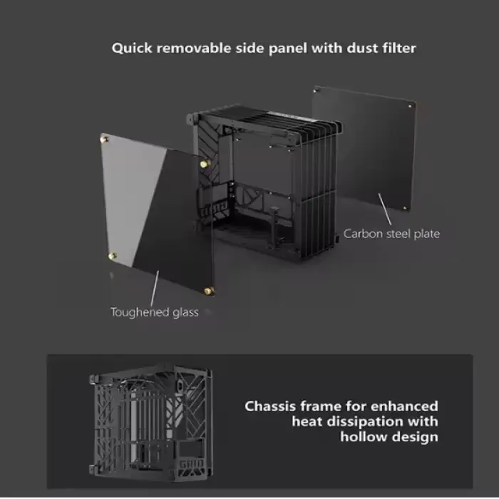 Lovingcool Open Style Support 240 Water Cooling PC Chassis Micro ATX Mini ITX CPU Casing Computer Gaming PC Case RGB with Fans