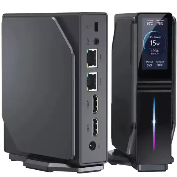 Factory Price S1 RGB Gaming Mini PC M.2 NVMe SSD Mini Computer INTEL Alder Lake N95 N100 Gaming Computer LCD Screen