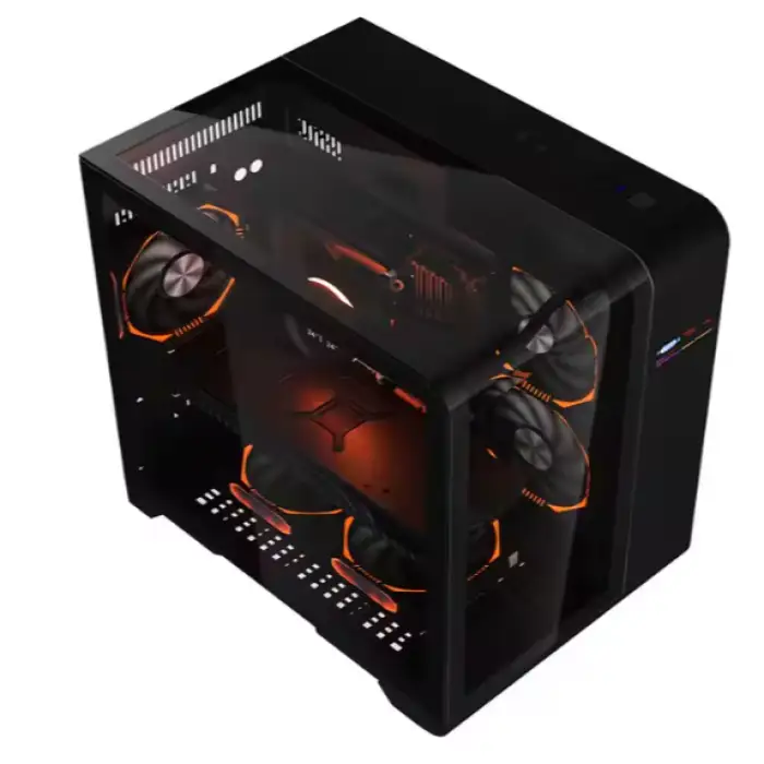 High Performance Pc Computer case Private Mode Matx case with 5 Rgb Fans 650w Power Supply Side Glass Gaming Pc