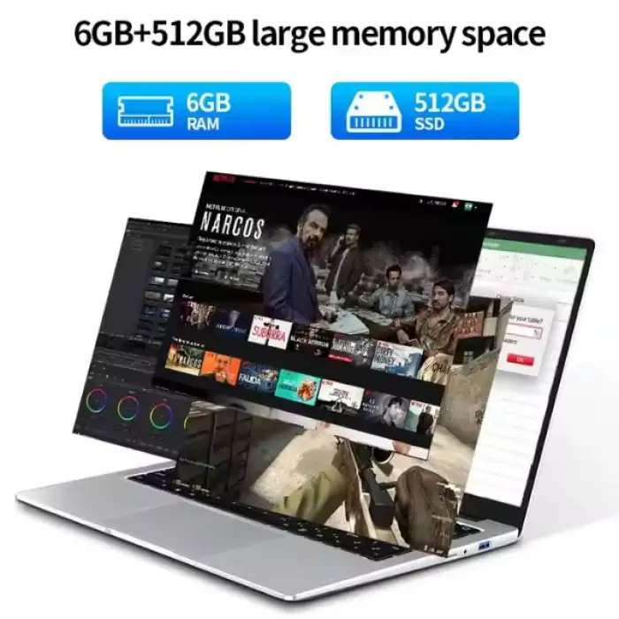 QERE S14 Portable Laptops Computer 14.1 Inch 6GB 512GB 1TB 2TB IPS Intel Game SSD Win Dows 10 11 Notebook Business Laptop