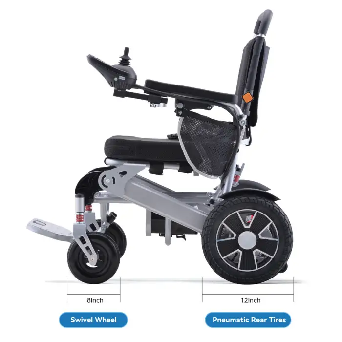 Lightweight Aluminum Alloy Manual or Electric Foldable Wheelchair for Disable Rehabilitation Equipment L411