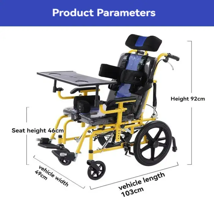 High Backrest Manual Reclining Wheelchair for Children Adults with Cerebral Palsy Foldable for Rehabilitation Disabled Care