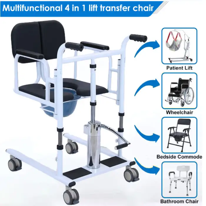 Portable Patient Lift Transfer Chair Auxiliary Equipment for Bathroom Safety and Elderly Care