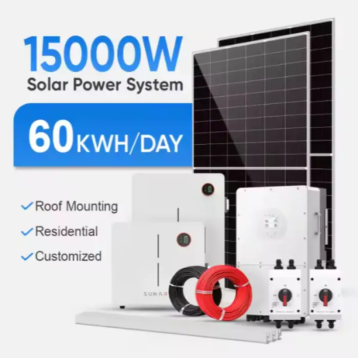 Off Grid Hybrid Free Shipping Complete Solar System Set 5Kw 10Kw 15Kw 20Kw Home Solar Power System