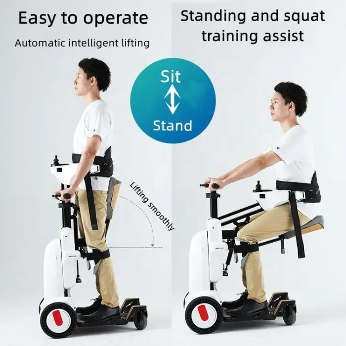 Assisted Standing Rehabilitation Therapy Robot Scooter for Paraplegic Disabled