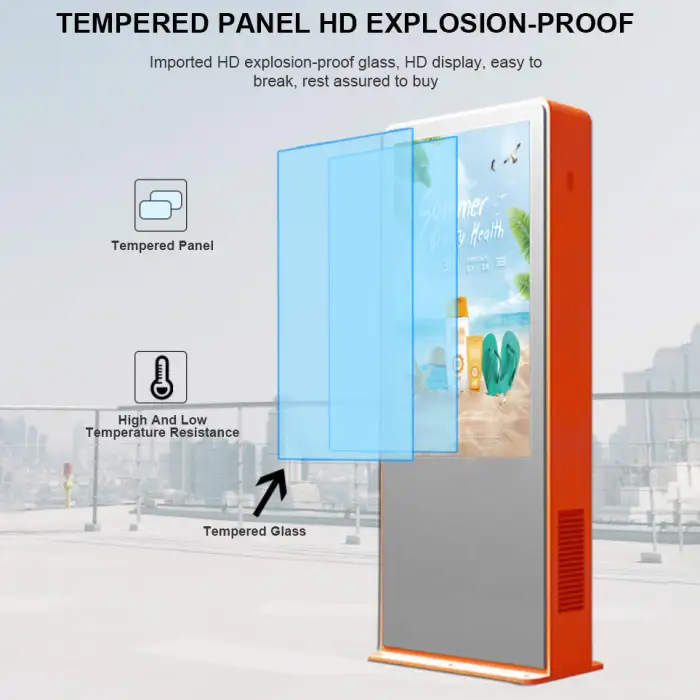 HD Waterproof IP65 Intelligent Outdoor Floor Advertising Screen Totem Kiosk