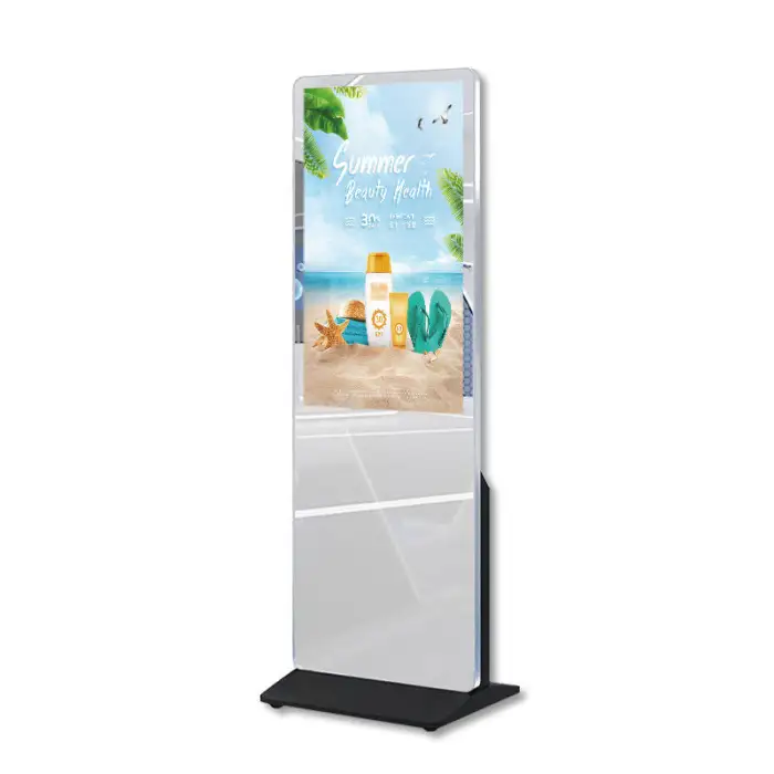 ultra Thin Mirror HD Advertising Screen Floor Standing Totem Digital Signage Advertising Screen