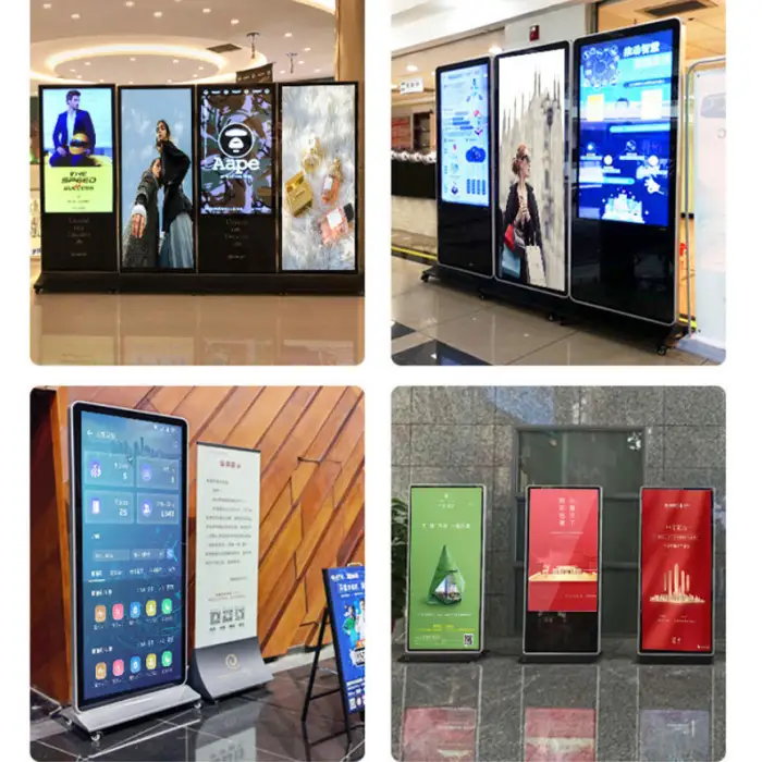 55 65 75 Inch Vertical Advertising Machine Floor Standing HD Advertising Screen Smart Multimedia Advertising Screen Kiosk