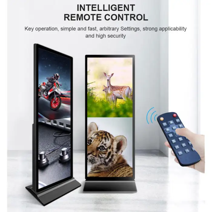 55 65 75 Inch Vertical Advertising Machine Floor Standing HD Advertising Screen Smart Multimedia Advertising Screen Kiosk