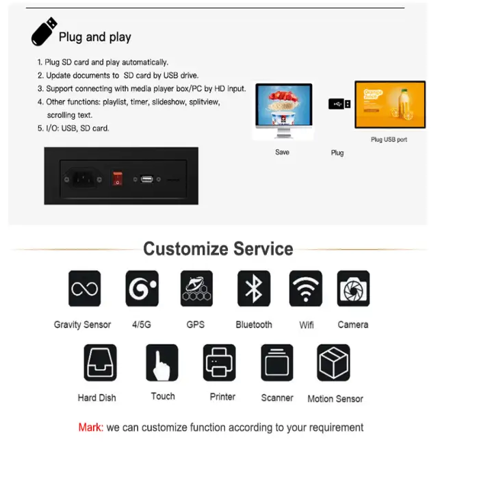 Cheap 21.5 Inch Wall-mounted Digital Smart Interactive Lcd Tv Display Panel Computer Wall Mount Touch Screen Monitor