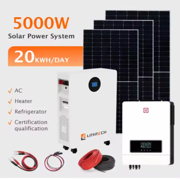 Solar Photovoltaic Power Station System 10Kw Balcony Home Solar Energy Power Storage System Hybrid Complete Set With Battery