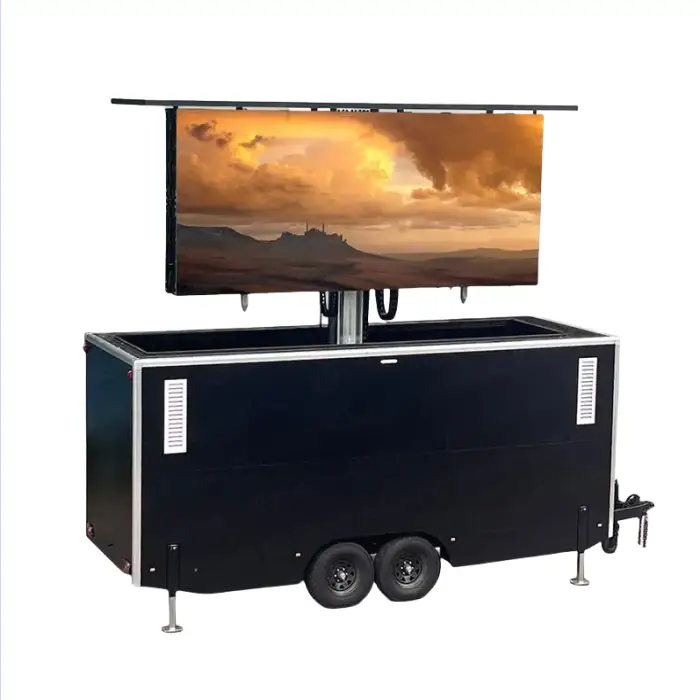 High Resolution 5.5mx3m Led Screen Mobile Enclosed Trailer Mobile Display Billboard Box Trailer