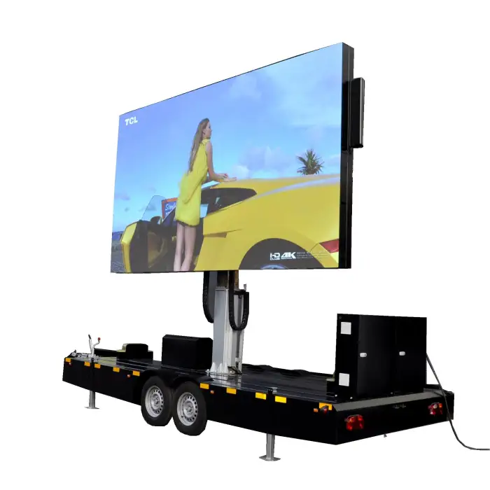 JCT-EF12 Folding LED Screen in Hydraulic Lifting up 1800mm Rotating 360 Degrees Outdoor Advertising Mobile Led Trailer