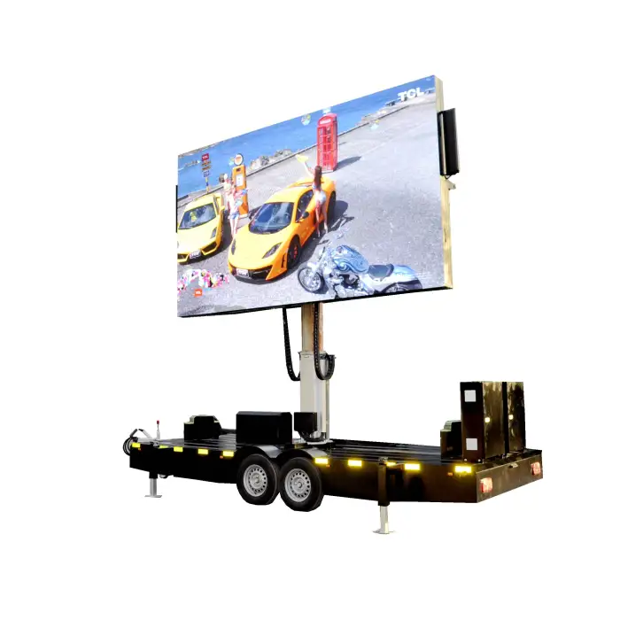 JCT-EF12 Folding LED Screen in Hydraulic Lifting up 1800mm Rotating 360 Degrees Outdoor Advertising Mobile Led Trailer