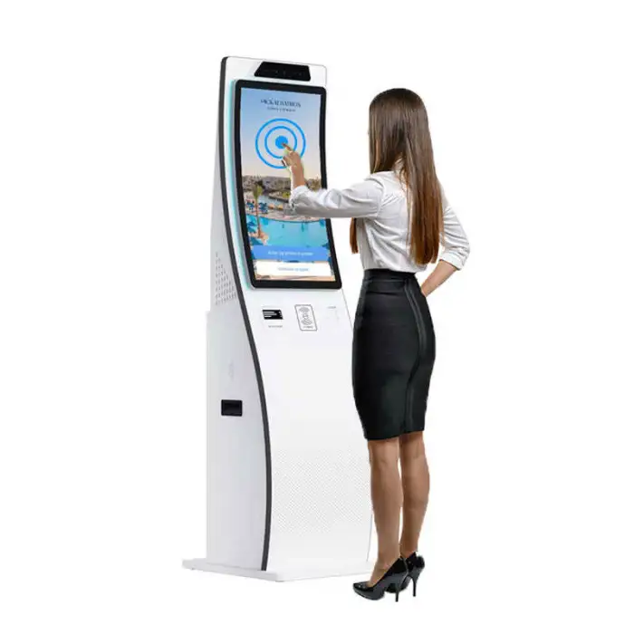 21.5 Inch Self-Service Digital Poster Video System Touch Screen Elevator SDK Floor Standing Printer Education Shopping Mall Use