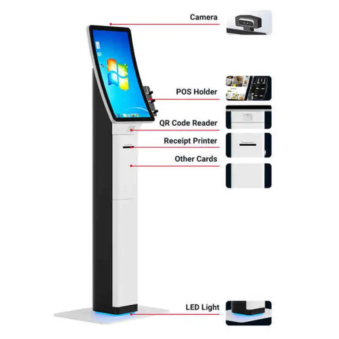 21.5 Inch Self-Service Digital Poster Video System Touch Screen Elevator SDK Floor Standing Printer Education Shopping Mall Use