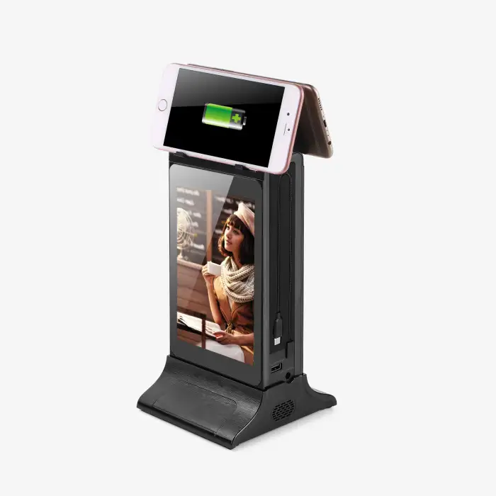 Remotely Control Table Top Digital Menu Advertising Display Tabletop Advertising Charging Display for Restaurant Bar Cafe