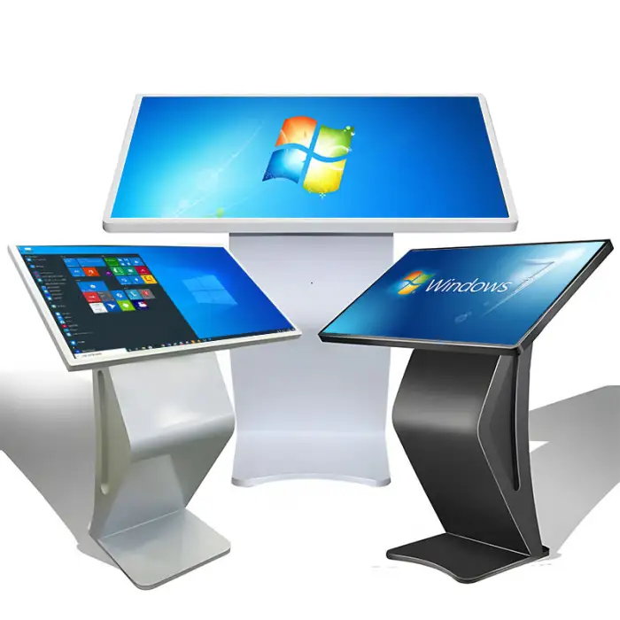 Ultra-Thin 32\" 43\" 50\" HD Interactive LCD Kiosk Touch Screen Floor Stand Self-Service Advertising Terminal Digital Poster