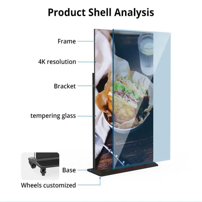 43 Inch HD Touch Screen LCD Digital Signage Displays Poster Kiosk for Indoor 4K Advertising