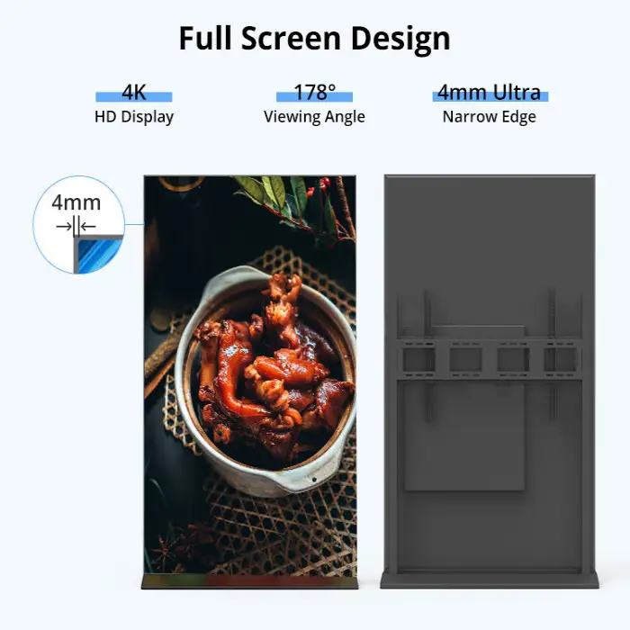 43 49 55 65 Inch HD Touch Screen LCD Digital Signage Displays Poster Kiosk for Indoor 4K Advertising