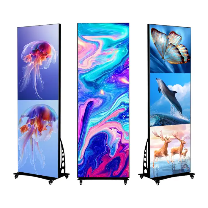 Movable Digital LED Poster Indoor HD Electronic Advertising LED Screen Wifi Control Floor Standing LED Display