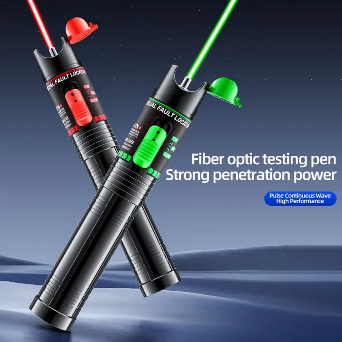 Rechargeable Green & Red Light Pen 15-100mw 510/650nm Fiber Optic Source Fault Detection Light Pen