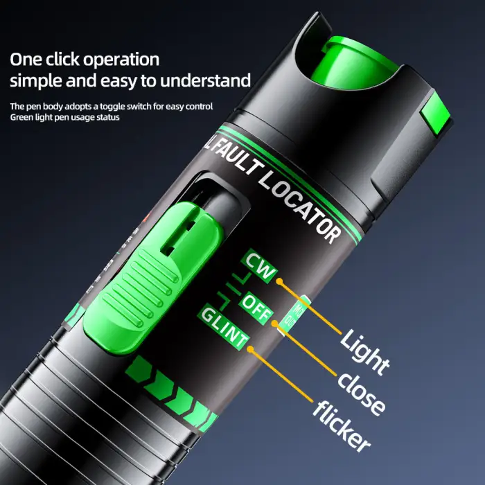 Rechargeable Green & Red Light Pen 15-100mw 510/650nm Fiber Optic Source Fault Detection Light Pen