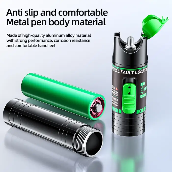 Rechargeable Green & Red Light Pen 15-100mw 510/650nm Fiber Optic Source Fault Detection Light Pen