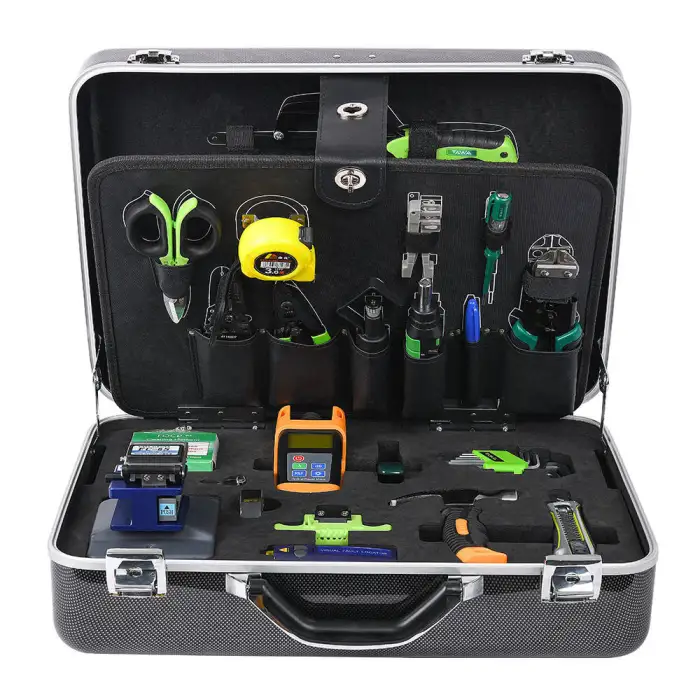 APT FTTH fiber optic tool box fiber tool kit box optical fiber cleaver VFL OEM factory price