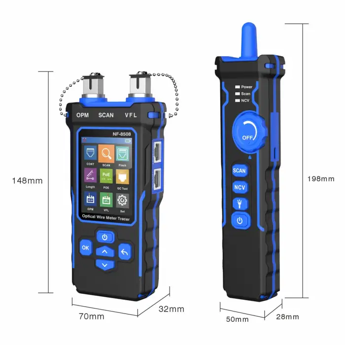 NF-8508 Optical Wire Meter Tracer Multifunctional LCD Cable Tester Tool for POE Networks Fiber Cleaver