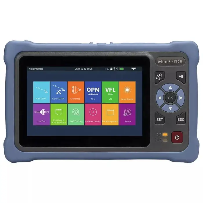 MINI OTDR NK4000D 1310/1550nm 26/24dB Fiber Optic Reflectometer Touch Screen VFL OLS OPM Event Map Ethernet Cable Tester