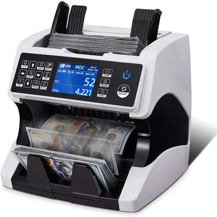 AL-920 One Pocket Business Grade 2 CIS Currency Money Bill Banknote Cash Discriminator Counter Sorting Authenticating Machine