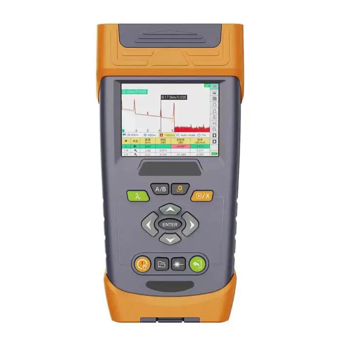 Multi-functional pon QX55 6-IN-1 OTDR Fiber Optic Tester with 10mw VFL 800-1650 OPM SLS FIP and RJ45 tester