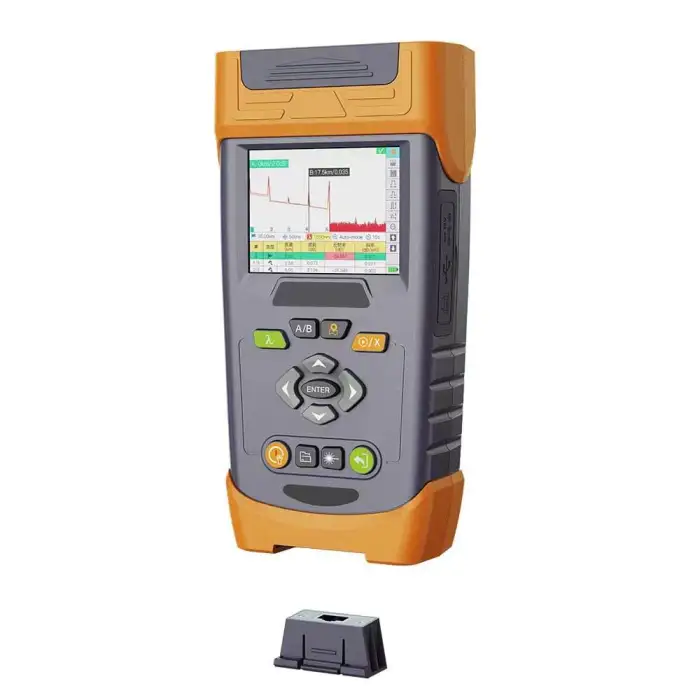 Multi-functional pon QX55 6-IN-1 OTDR Fiber Optic Tester with 10mw VFL 800-1650 OPM SLS FIP and RJ45 tester