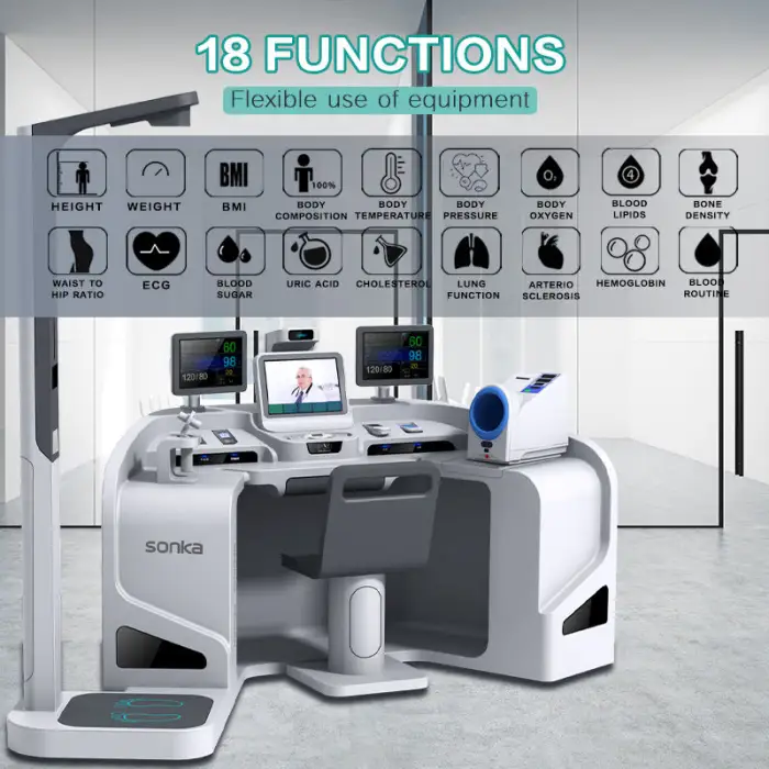 Intelligent Health System Detection Platform Self Service Vending Machine Telemedicine Medical Health Kiosk for Hospital