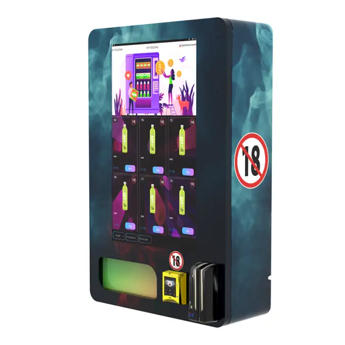 Touch Screen Digital Age Verification Disposable Wall Mounted Vending Machine in Bars