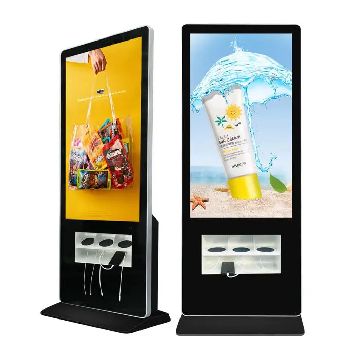 55 Inch Phone Charging Station Vending Machine Digital Advertising Display Screen with Mobile Cell Phone Charging Kiosk