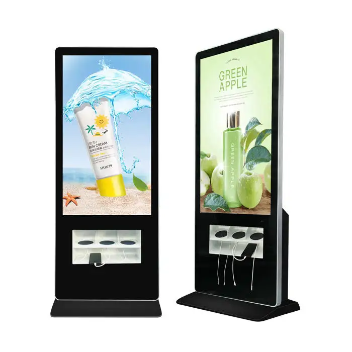 55 Inch Phone Charging Station Vending Machine Digital Advertising Display Screen with Mobile Cell Phone Charging Kiosk