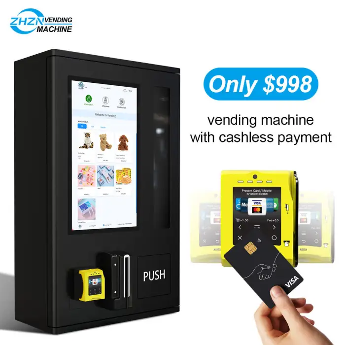 21.5 Inch Touch Screen Age Verification Mini Vending Machine Wall Mounted Vapeses Vending Machine With Card Payment Support 4G