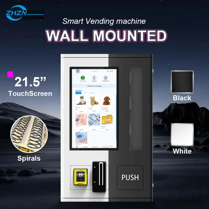 21.5 Inch Touch Screen Age Verification Mini Vending Machine Wall Mounted Vapeses Vending Machine With Card Payment Support 4G