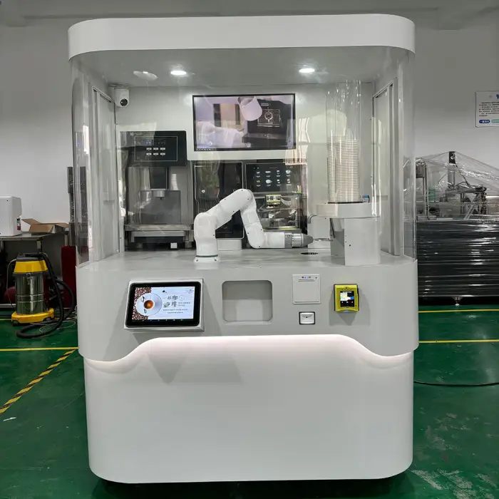 Fully Automated Intelligent Coffee Robot Vending Machine With 6 Axis Cobot Arm