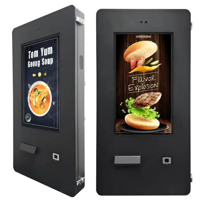 24" Outdoor Black Wall Mount Touch Screen Pos Machine Printer 80mm Automatic Ticket Vending Machine