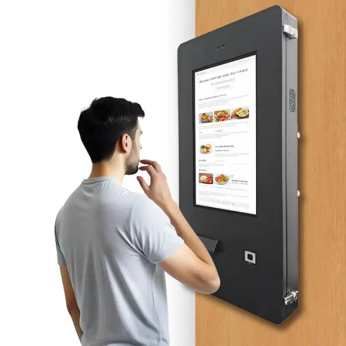 24" Outdoor Black Wall Mount Touch Screen Pos Machine Printer 80mm Automatic Ticket Vending Machine