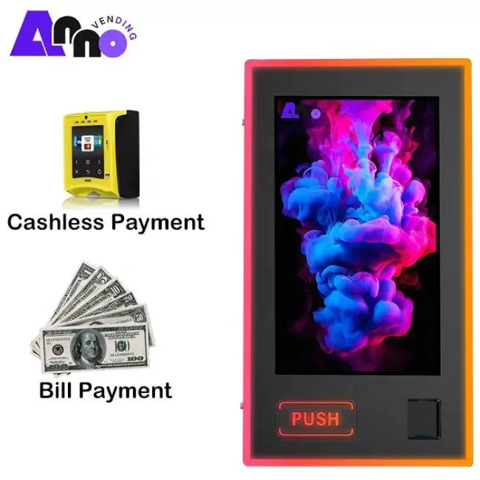 32 Inch Touch Screen Age Verification Small Vendior Wall Mounted Vapeses Vending Machine With Card Payment Support Wifi 4G